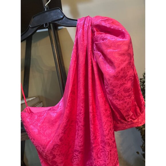 Ronny Kobo Nadia One Shoulder Mini Dress Pink Womens Size Medium - Picture 4 of 8